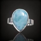 Larimár ezüst gyűrű