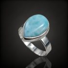 Larimár ezüst gyűrű