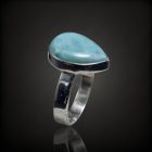 Larimár ezüst gyűrű