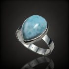 Larimár ezüst gyűrű