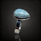 Larimár ezüst gyűrű