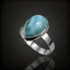 Larimár ezüst gyűrű