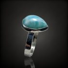 Larimár ezüst gyűrű