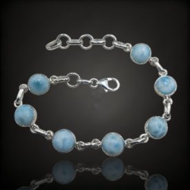 Larimár ezüst karkötő
