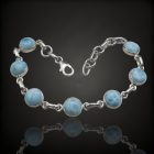 Larimár ezüst karkötő