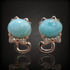 Larimár ezüst fülbevaló