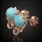 Larimár ezüst fülbevaló