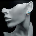 Larimár ezüst fülbevaló