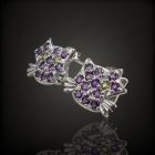 Ametiszt olivin ezüst fülbevaló