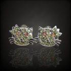 Olivin zafír ezüst fülbevaló