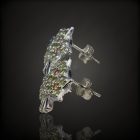 Olivin zafír ezüst fülbevaló