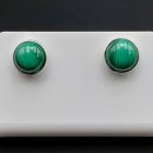 Malachit ezüst fülbevaló