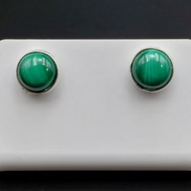 Malachit ezüst fülbevaló