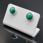 Malachit ezüst fülbevaló