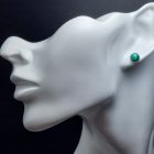 Malachit ezüst fülbevaló