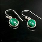 Malachit ezüst fülbevaló