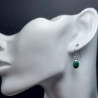 Malachit ezüst fülbevaló