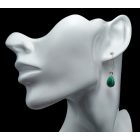 Malachit ezüst fülbevaló