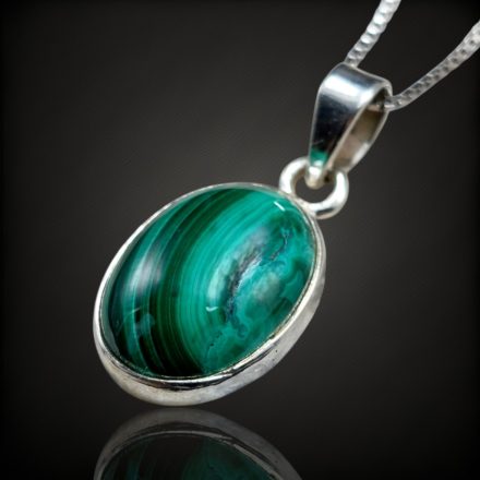 Malachit ezüst medál