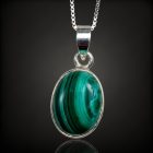 Malachit ezüst medál