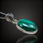 Malachit ezüst medál
