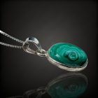 Malachit ezüst medál