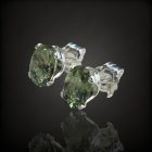 Moldavit ezüst fülbevaló