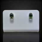 Moldavit ezüst fülbevaló