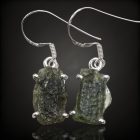 Moldavit ezüst fülbevaló