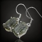 Moldavit ezüst fülbevaló