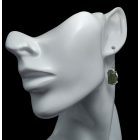 Moldavit ezüst fülbevaló