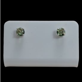 Moldavit ezüst fülbevaló