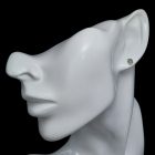 Moldavit ezüst fülbevaló