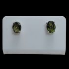 Moldavit ezüst fülbevaló