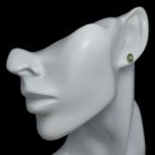 Moldavit ezüst fülbevaló