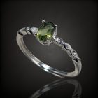 Moldavit ezüst gyűrű