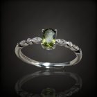 Moldavit ezüst gyűrű