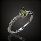 Moldavit ezüst gyűrű