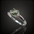 Moldavit ezüst gyűrű