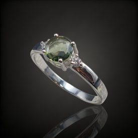 Moldavit ezüst gyűrű