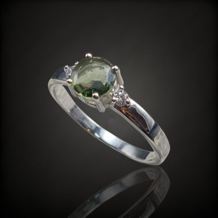 Moldavit ezüst gyűrű