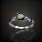 Moldavit ezüst gyűrű