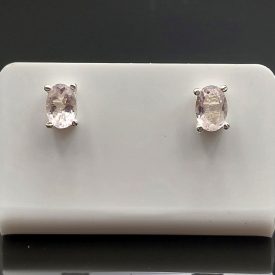 Morganit ezüst fülbevaló