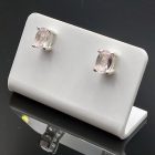 Morganit ezüst fülbevaló