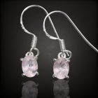 Morganit ezüst fülbevaló