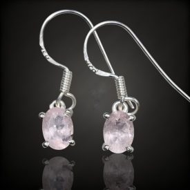 Morganit ezüst fülbevaló