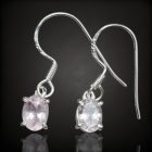 Morganit ezüst fülbevaló