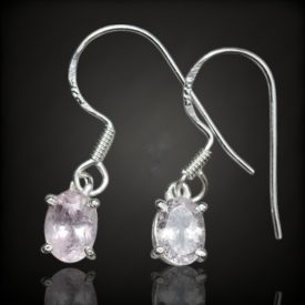 Morganit ezüst fülbevaló