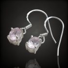 Morganit ezüst fülbevaló