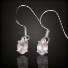 Morganit ezüst fülbevaló